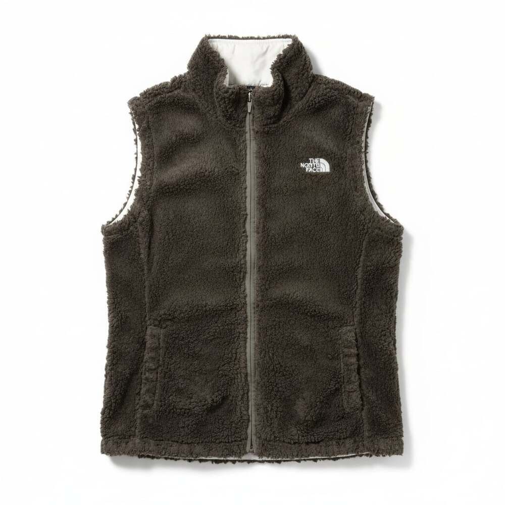 The North Face Women's Mossbud Insulated Reversible Vest Charcoal and White